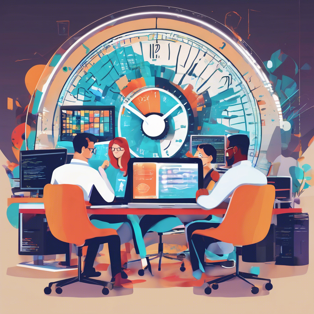 People working collaboratively in modern office