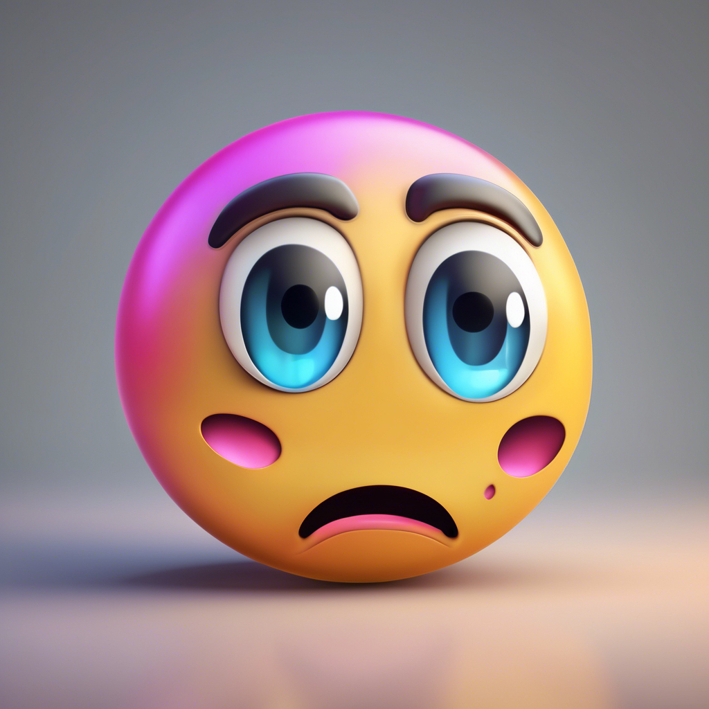 3D sad face emoji